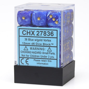 Chessex Dice Block 12mm D6 x36 - Vortex