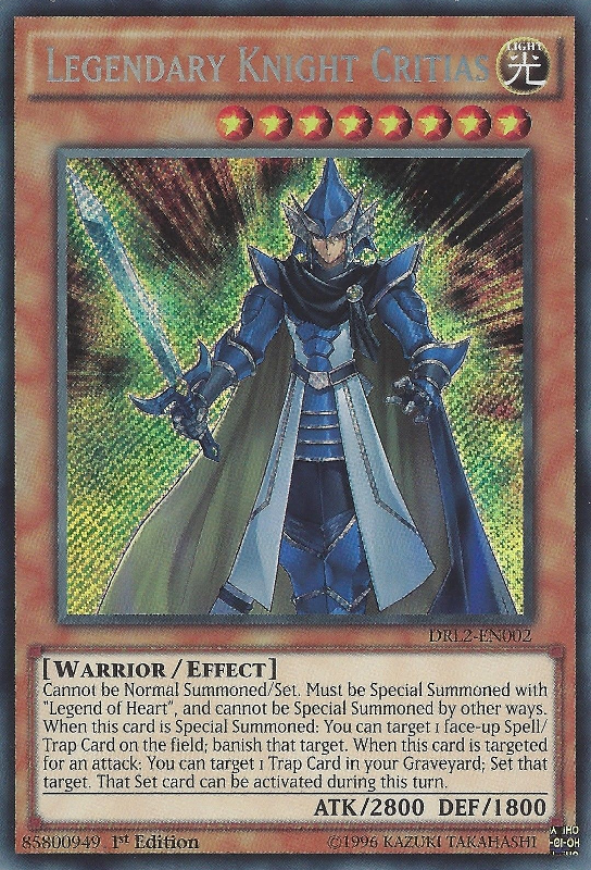 critias deck yugioh Legendary Knight Critias [DRL2-EN002] Secret Rare
