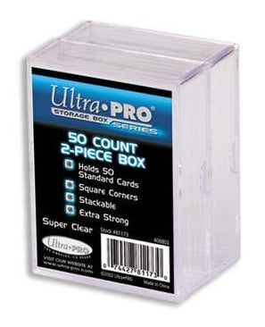 Ultra Pro Two-Piece Clear Card Storage Box 50+ Cards