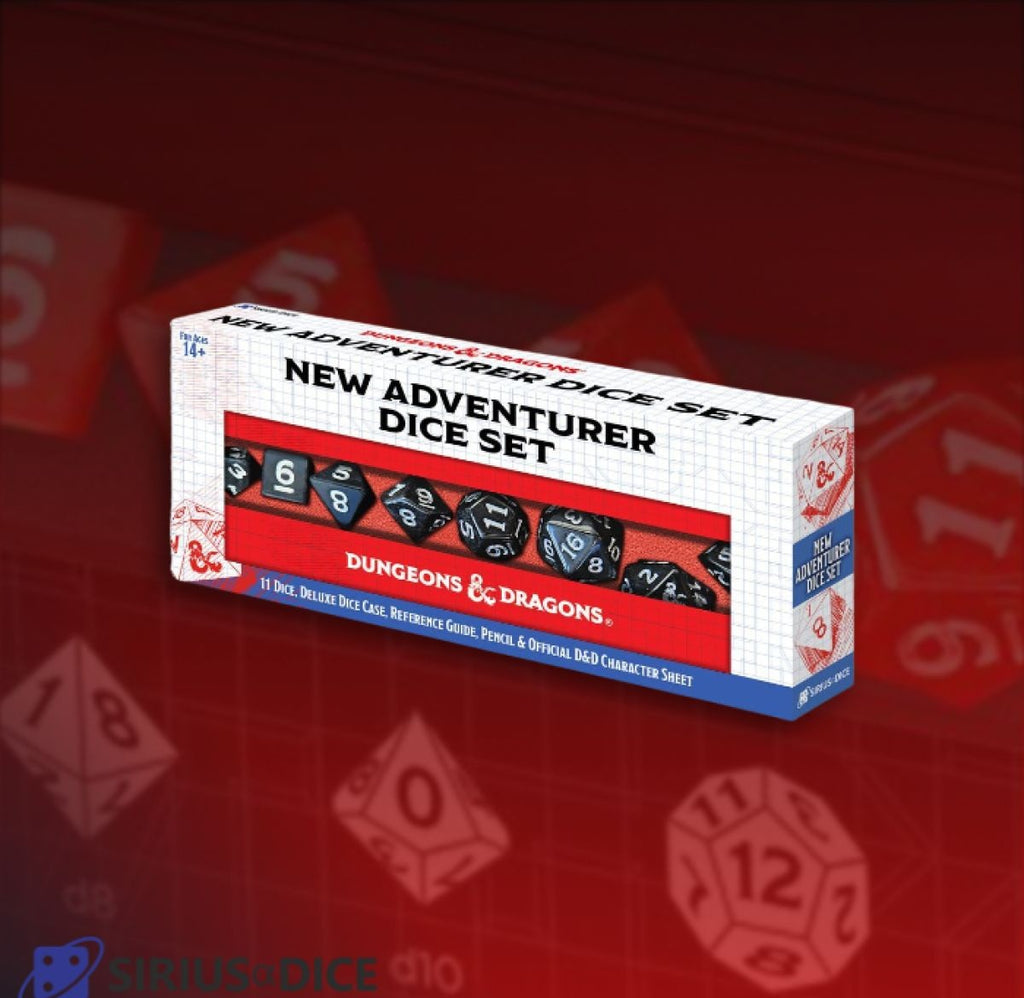 Sirius Dice - D&D New Adventurer Dice Set - Black Dice