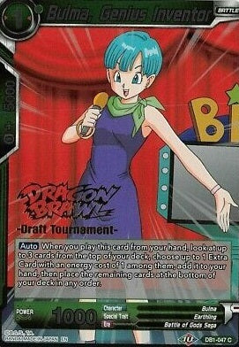 Bulma, Genius Inventor (Dragon Brawl Draft Tournament Gold Stamped) (DB1-047) [Promotion Cards]