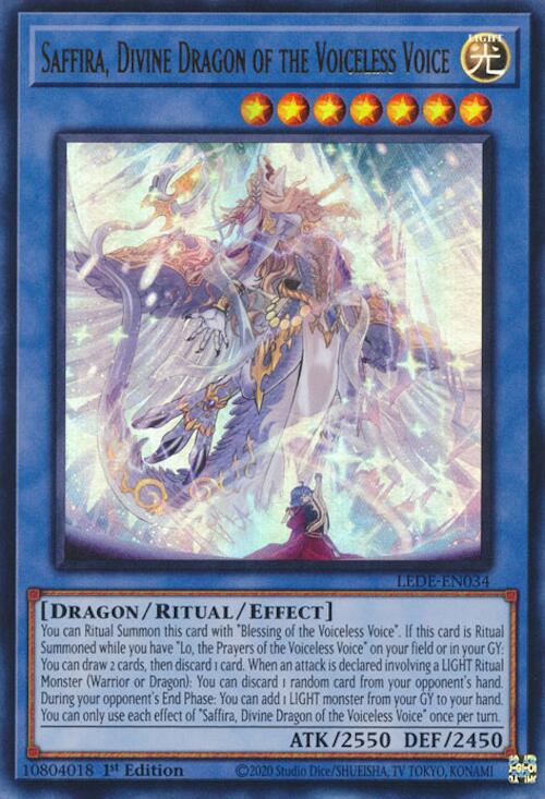 Saffira, Divine Dragon of the Voiceless Voice [LEDE-EN034] Ultra Rare