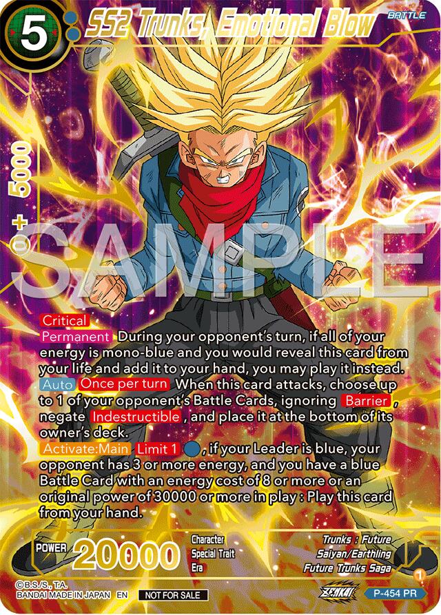 SS2 Trunks, Emotional Blow (Championship 2024 Finals Pack) (Gold Stamped) (P-454) [Tournament Promotion Cards]