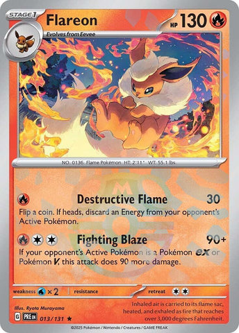 Flareon (013/131) (Master Ball Pattern) [Scarlet & Violet: Prismatic Evolutions]