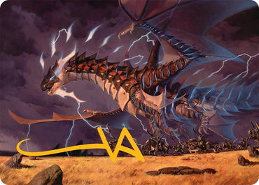 Neriv, Heart of the Storm Art Card (25/54) (Gold-Stamped Signature) [Tarkir: Dragonstorm Art Series]