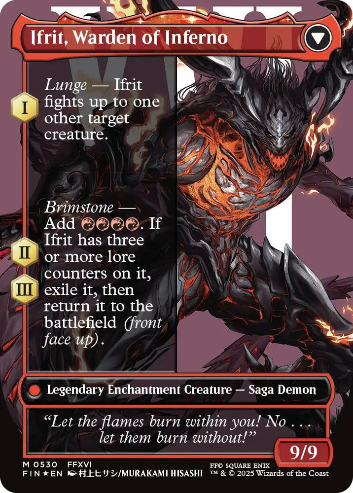 Clive, Ifrit's Dominant // Ifrit, Warden of Inferno (Borderless) (Surge Foil) [FINAL FANTASY]