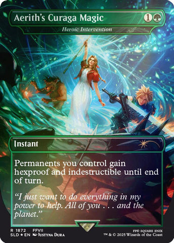Aerith's Curaga Magic - Heroic Intervention (Rainbow Foil) [Secret Lair Drop Series]