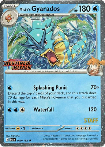 Misty's Gyarados (049/182) (Prerelease Staff) [Scarlet & Violet: Destined Rivals]