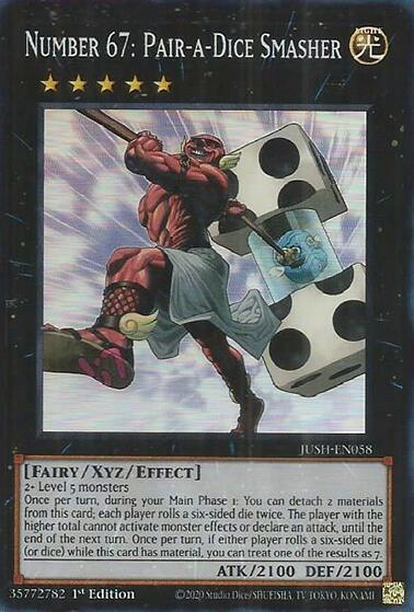 Number 67: Pair-a-Dice Smasher (Super Rare) [JUSH-EN058] Super Rare