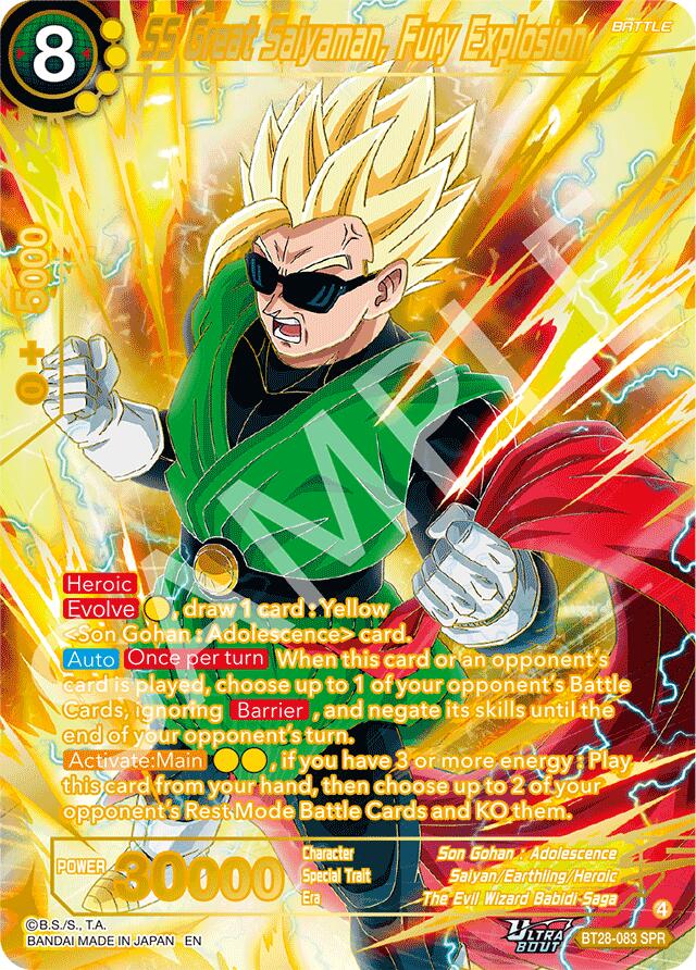 SS Great Saiyaman, Fury Explosion (SPR) (BT28-083) [Prismatic Clash]
