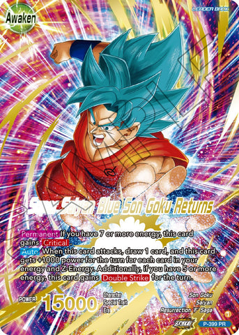 Son Goku // Super Saiyan Blue Son Goku Returns (Gold-Stamped) (P-399) [Promotion Cards]