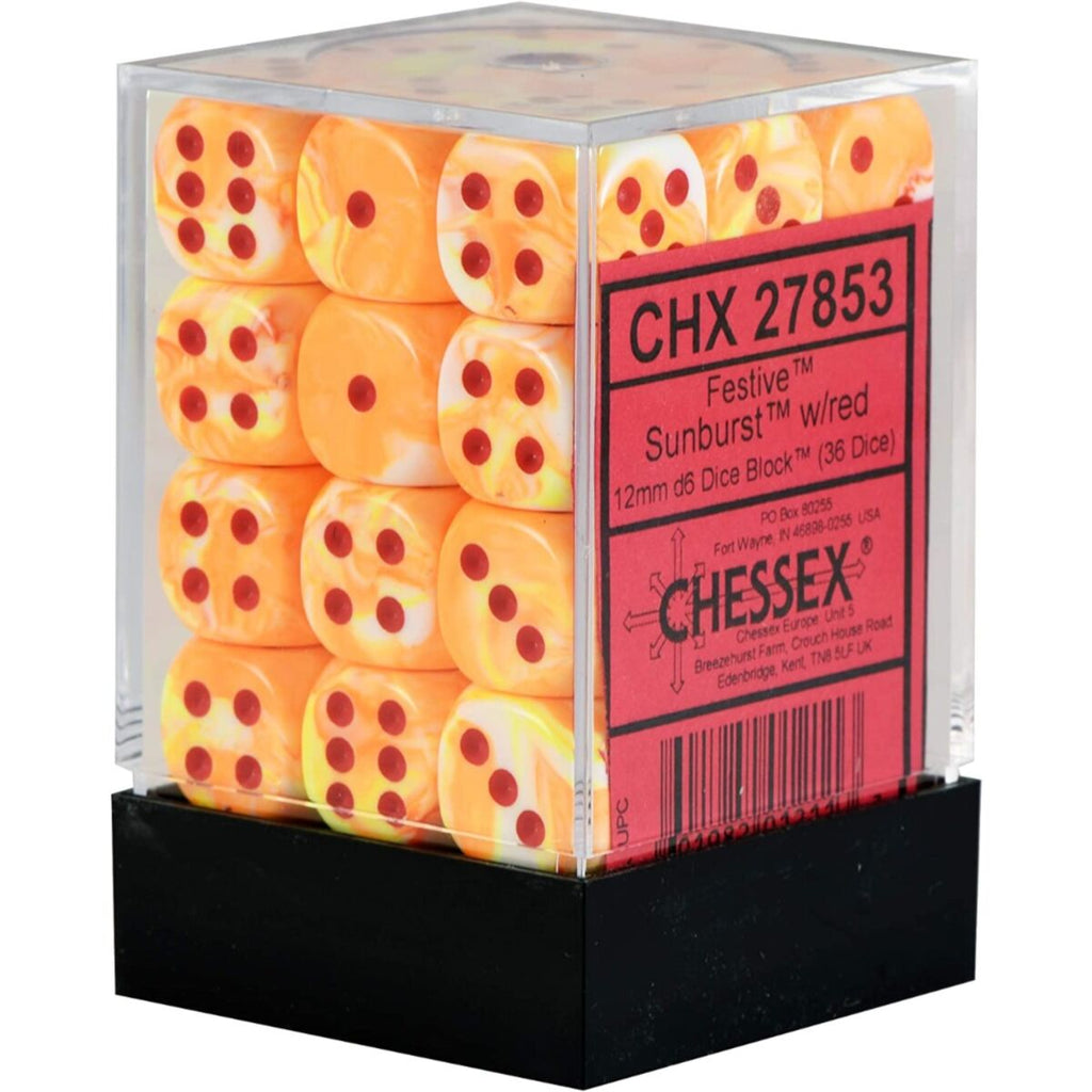 Chessex Dice Block 12mm D6 x36 - Festive