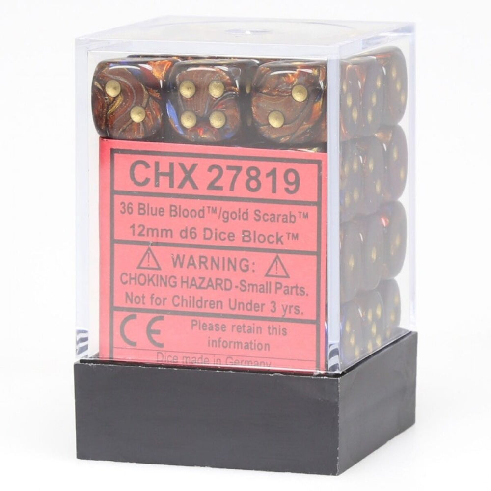 Chessex Dice Block 12mm D6 x36 - Scarab