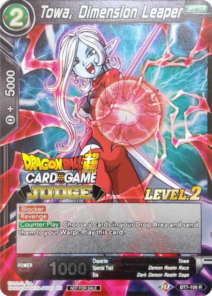 Towa, Dimension Leaper (Level 2) (BT7-106) [Judge Promotion Cards]