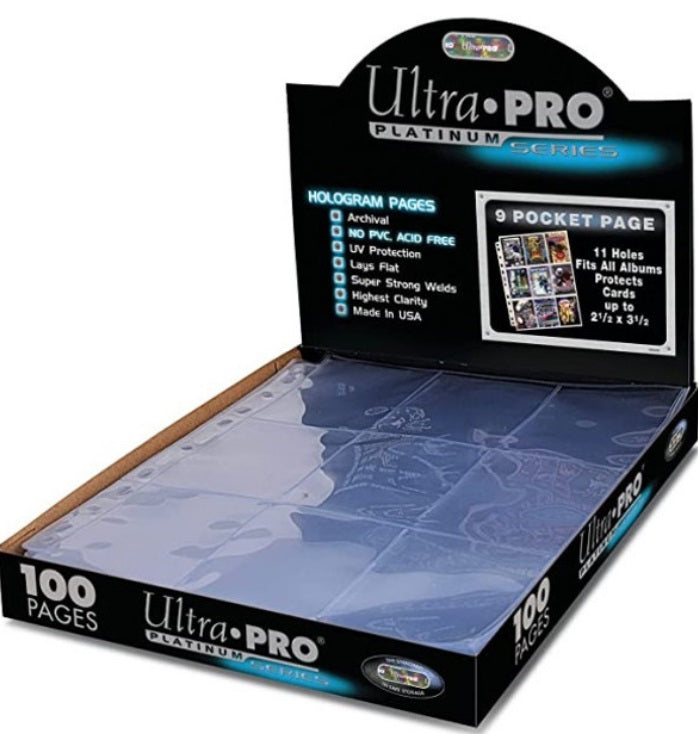 Ultra Pro Platinum 11 Hole 9-Pocket Standard Size Pages x100