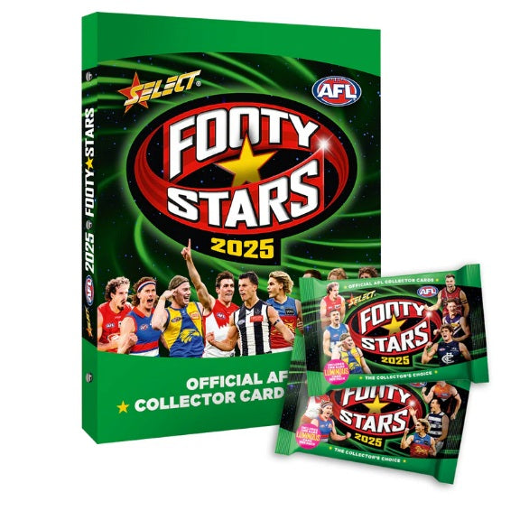 Select 2025 AFL Football Footy Stars Album and Two Boosters