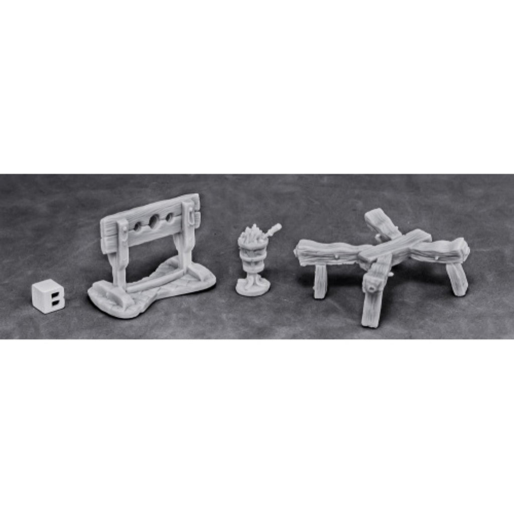 RPG Miniatures: Reaper Minis - Dark Heaven Bones: Torture Equipment 1