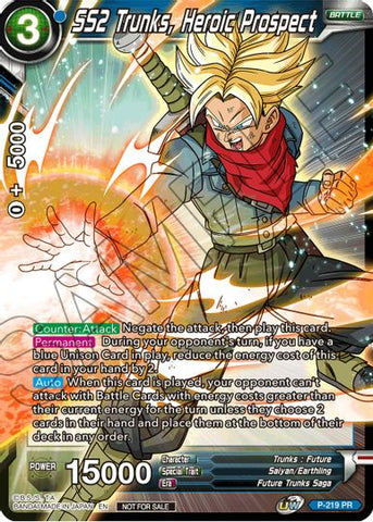 SS2 Trunks, Heroic Prospect (Event Pack 08) (P-219) [Tournament Promotion Cards]