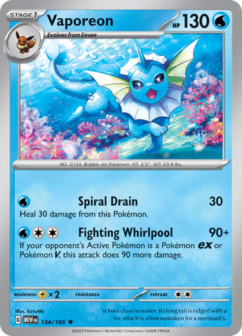 Vaporeon (134/165) [Scarlet & Violet: 151]