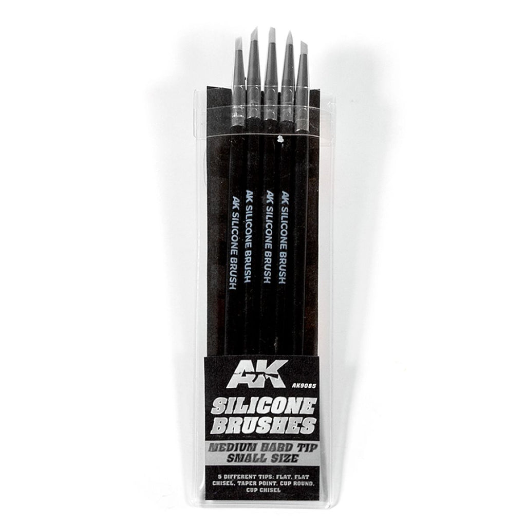 Ak Interactive - Tools - Set Of 5 Silicone Brushes Medium Hard Tip Small