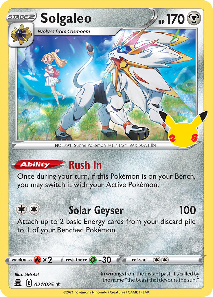 golden solgaleo pokemon card Solgaleo (021/025) [Celebrations: 25th Anniversary]