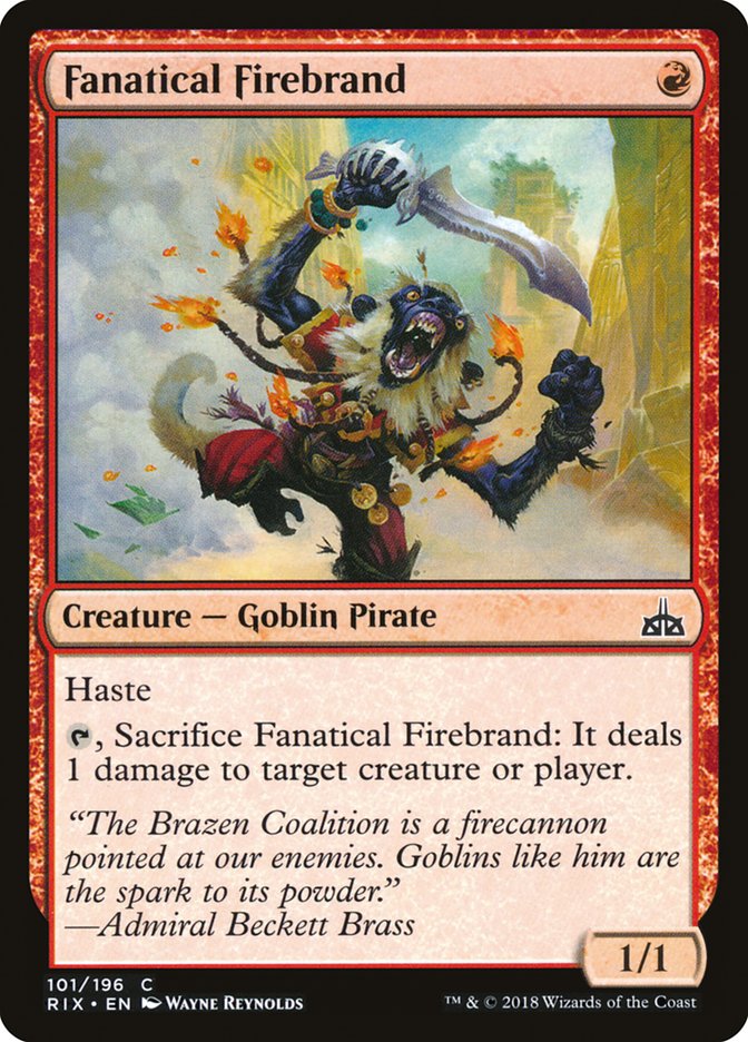 Fanatical Firebrand [Rivals of Ixalan]