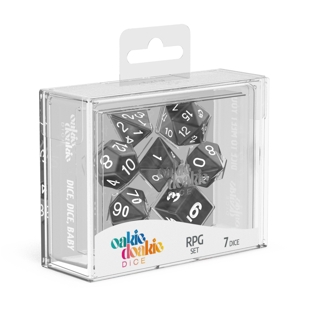 Oakie Doakie RPG 7 Dice Set - Marble