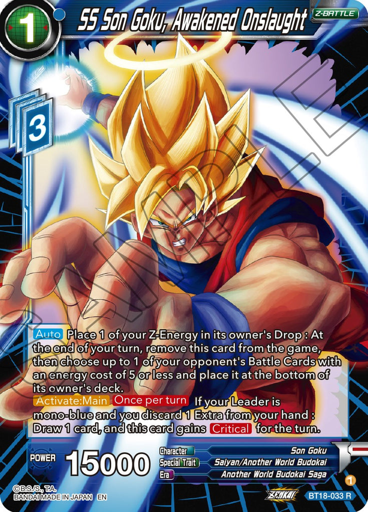 SS Son Goku, Awakened Onslaught (BT18-033) [Dawn of the Z-Legends]