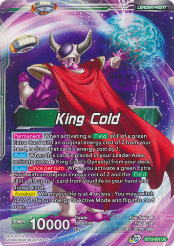 King Cold // King Cold, Ruler of the Galactic Dynasty (BT13-061) [Supreme Rivalry Prerelease Promos]