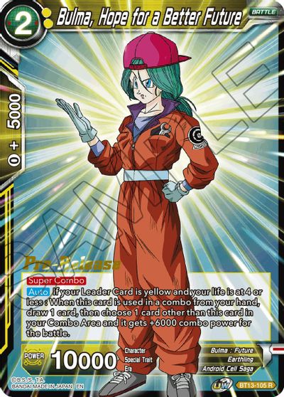 Bulma, Hope for a Better Future (Prerelease) [BT13-105]