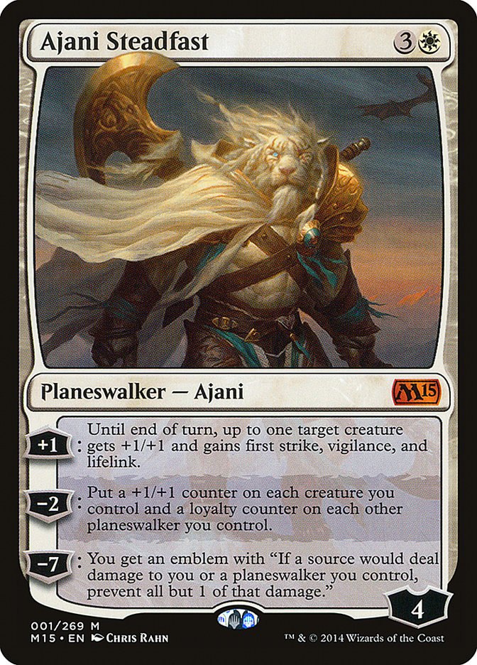 Ajani Steadfast 1x FOIL MTG M15 Core Set Mythic MINT white planeswalker Ajani Steadfast 1x FOIL MTG M15 Core Set Mythic MINT white planeswalker