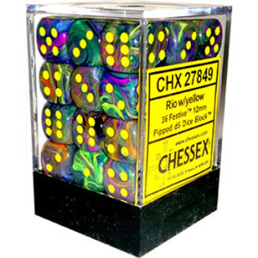 Chessex Dice Block 12mm D6 x36 - Festive