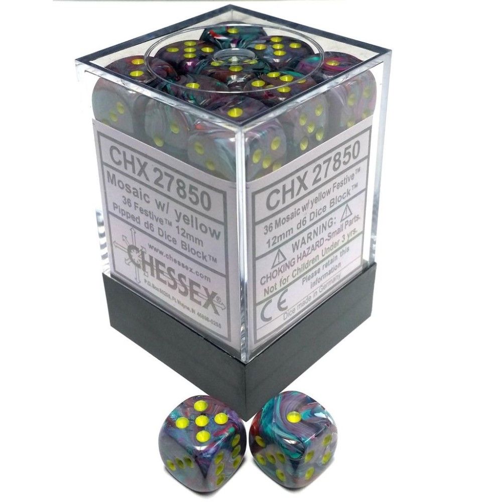 Chessex Dice Block 12mm D6 x36 - Festive