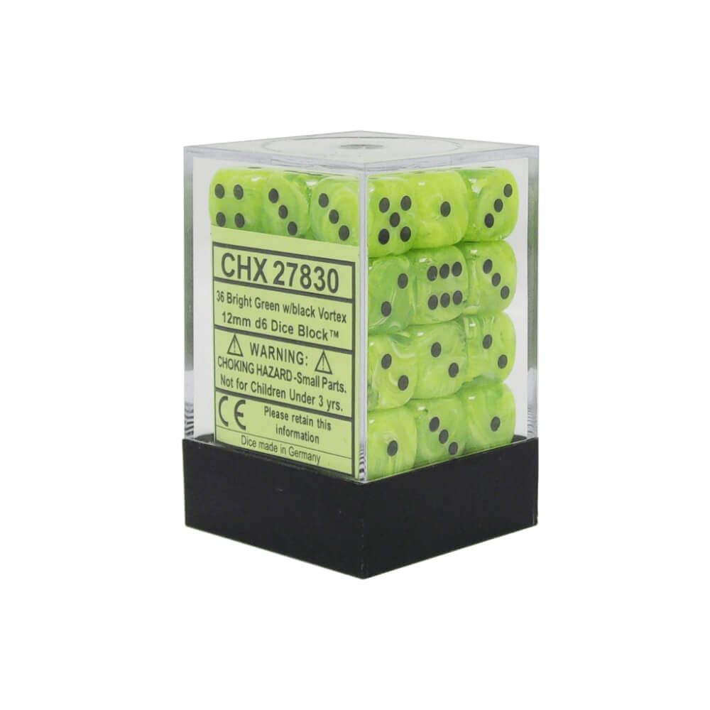 Chessex Dice Block 12mm D6 x36 - Vortex