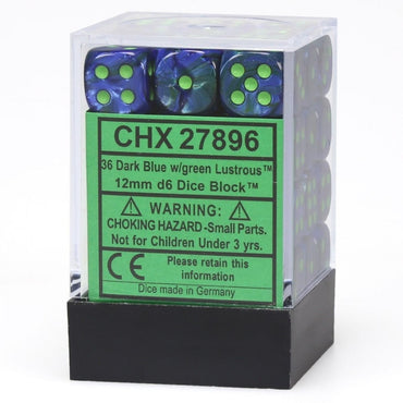 Chessex Dice Block 12mm D6 x36 - Lustrous