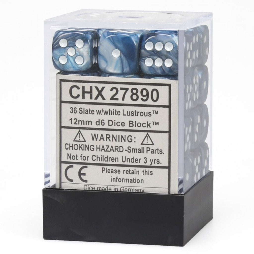 Chessex Dice Block 12mm D6 x36 - Lustrous