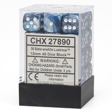 Chessex Dice Block 12mm D6 x36 - Lustrous