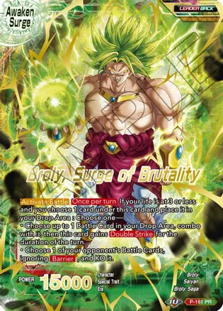 Broly // Broly, Surge of Brutality (Gold Stamped) (P-181) [Mythic Booster]