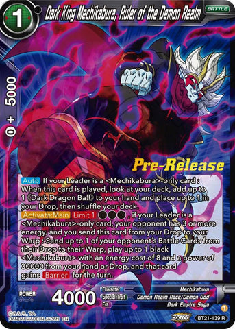 Dark King Mechikabura, Ruler of the Demon Realm (BT21-139) [Wild Resurgence Pre-Release Cards]