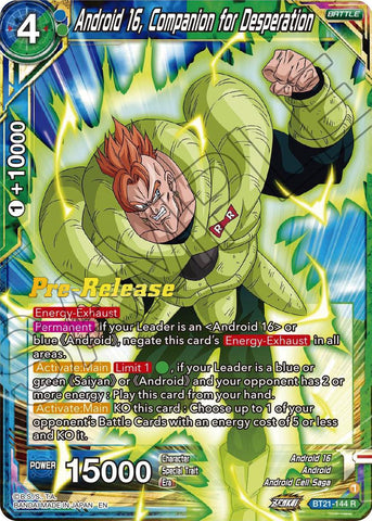 Android 16, Companion for Desperation (BT21-144) [Wild Resurgence Pre-Release Cards]