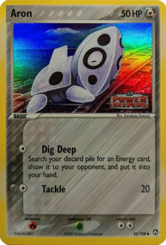 Aron (42/108) (Stamped) [EX: Power Keepers]