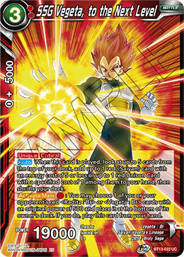 SSG Vegeta, to the Next Level (Uncommon) (BT13-022) [Supreme Rivalry]