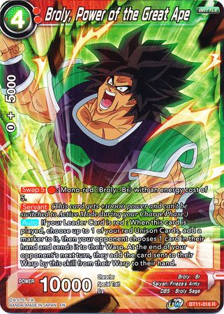 Broly, Power of the Great Ape (BT11-016) [Vermilion Bloodline 2nd Edition]