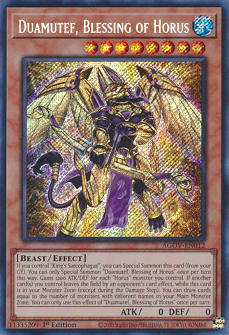 Duamutef, Blessing of Horus [AGOV-EN012] Secret Rare