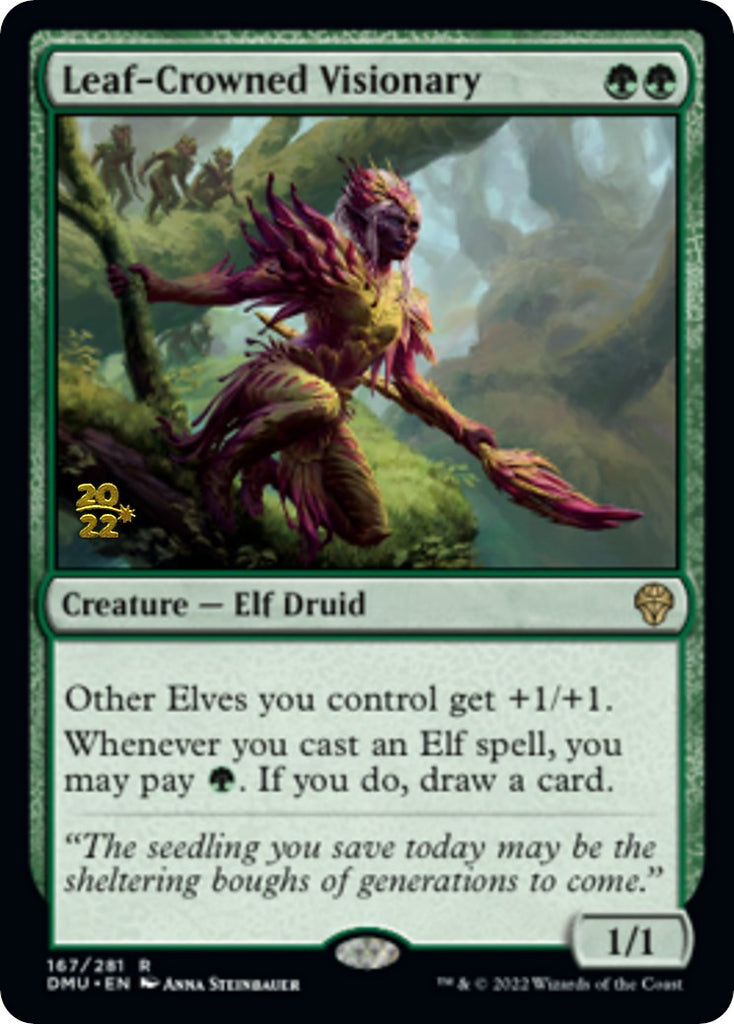 Leaf-Crowned Visionary [Dominaria United Prerelease Promos]