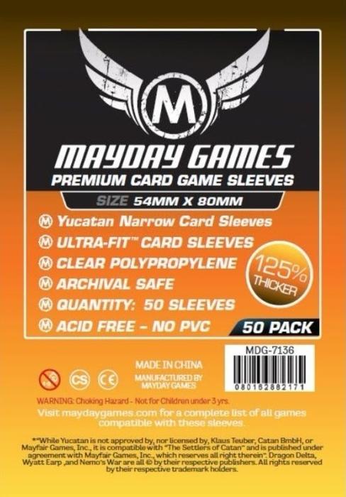 Mayday 54mm x 80mm Yucatan Narrow Board Game Sleeves x50