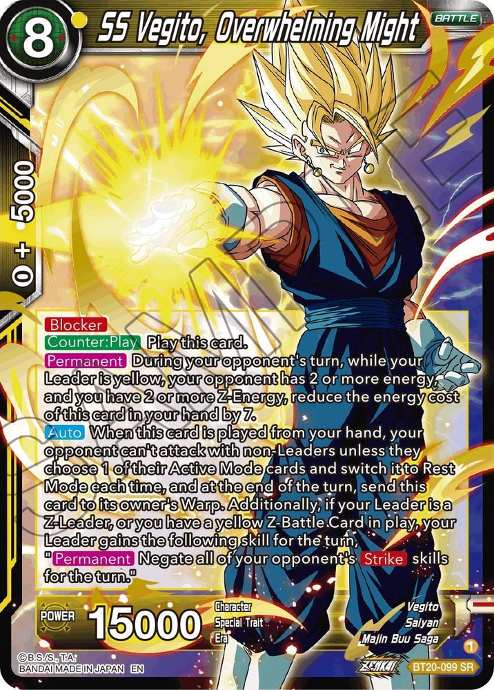 SS Vegito, Overwhelming Might (BT20-099) [Power Absorbed]