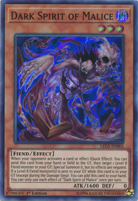 Dark Spirit of Malice [LED5-EN003] Super Rare