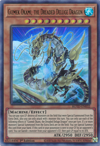 Gizmek Okami, the Dreaded Deluge Dragon [ROTD-EN032] Ultra Rare