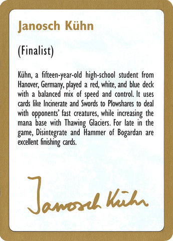Janosch Kuhn Bio [World Championship Decks 1997]